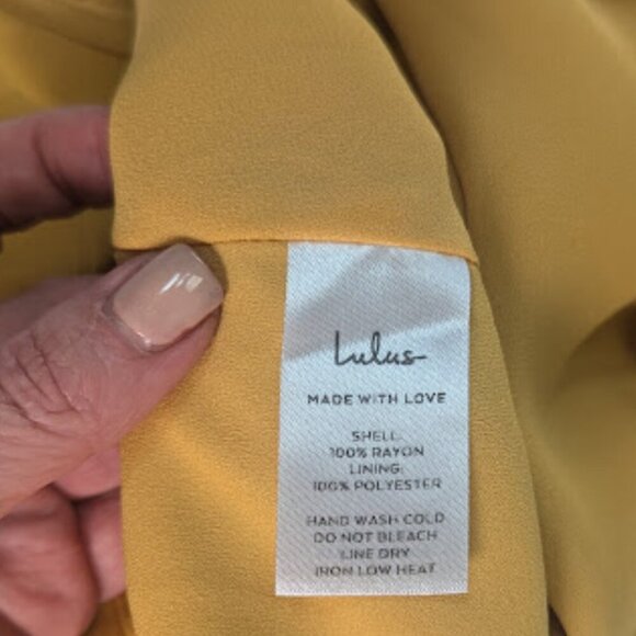 Lulus Harbor Point Mustard Yellow Flutter-Sleeve Mini Wrap Dress — Size M - Picture 11 of 12